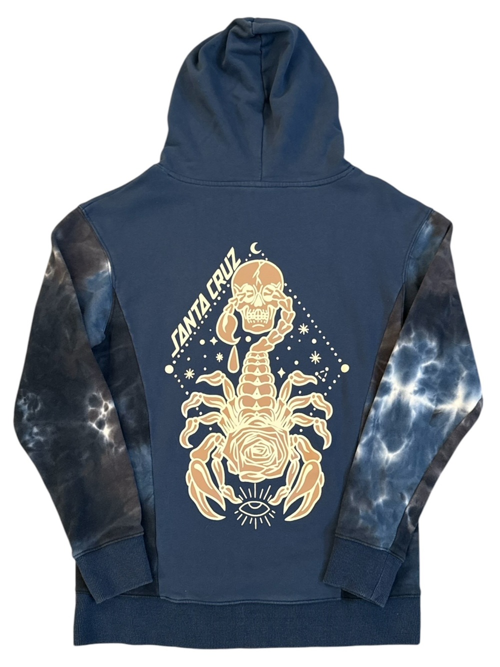 Santa Cruz Scorpio BF Tie Dye Pullover Hoodie Blue XS Unisex Skater